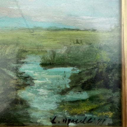 Expressive Landscape Oil Painting "Gilded Frame" Rustic Small Art Holland Art Shop
