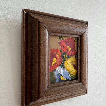 Handcrafted Floral Still Life Oil Painting "Framed Flowers" Small Artwork Holland Art Shop