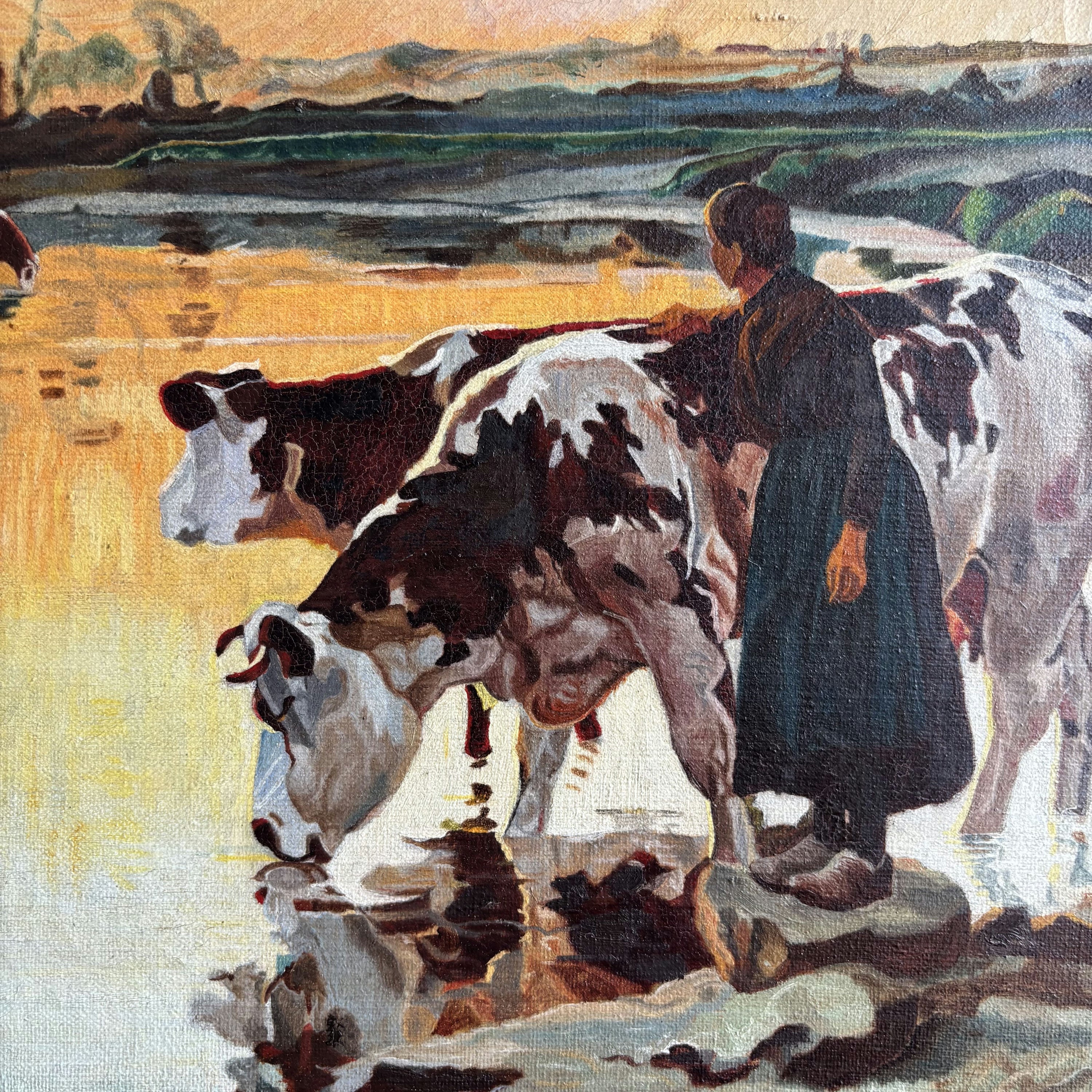 Rustic Landscape Oil Painting 