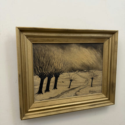 Detailed Winter Landscape Oil Painting "Pollard Trees" Timeless Artwork Holland Art Shop