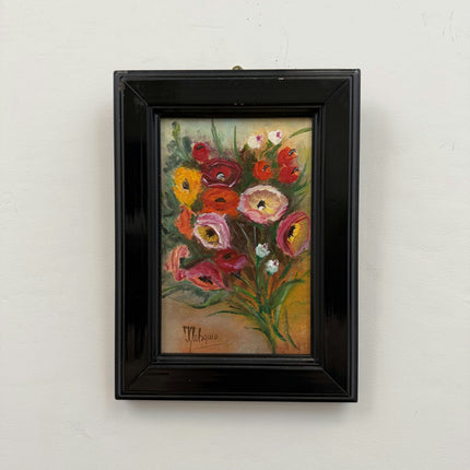 Vintage Flowery Still Life Oil Painting "Flower Bouquet" Classic Small Artwork Holland Art Shop