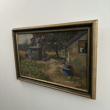 Rustic Landscape Oil Painting "Girl Standing" Traditional Large Art Holland Art Shop