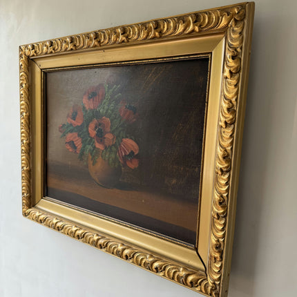 Rustic Floral Still Life Oil Painting "Poppy Bouquet" Classic Art Holland Art Shop