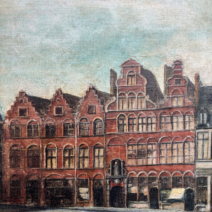 Elegant Cityscape Oil Painting "Town Fountain" Classic Art Holland Art Shop