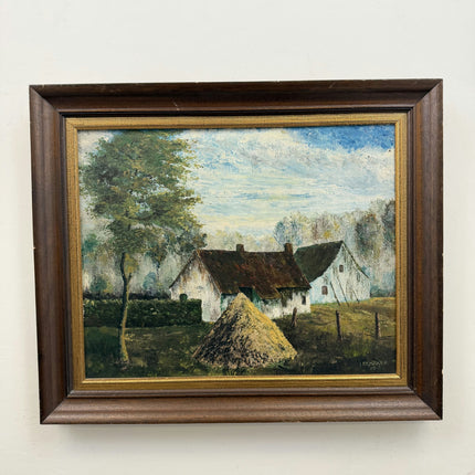 Timeless Farm Oil Painting "Haystack Scene" Expressive Art Holland Art Shop
