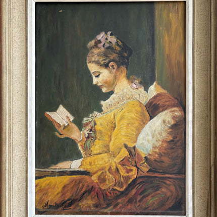 Rustic Portrait Oil Painting "Reading Woman" Traditional Art Holland Art Shop
