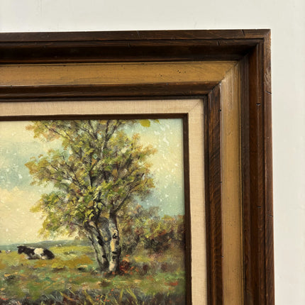 Original Landscape Oil Painting "Grazing Cows" Traditional Art Holland Art Shop