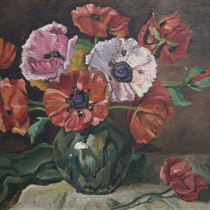 Rustic Floral Still Life Oil Painting "Vase Flowers" Elegant Art Holland Art Shop