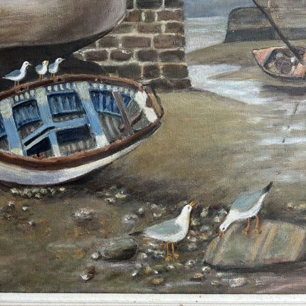 Timeless Harbor Scene Oil Painting "Rowboat Trio" Detailed Art Holland Art Shop