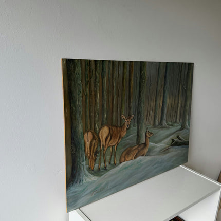 Detailed Animals Oil Painting "Three Deer" Traditional Artwork Holland Art Shop