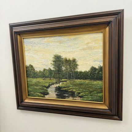 Refined Landscape Oil Painting "Grazing Cows" Detailed Art Holland Art Shop