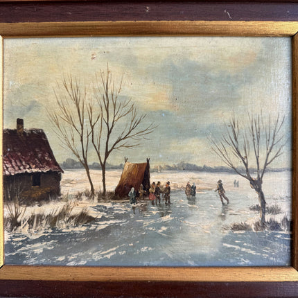 Refined Winter Landscape Oil Painting "Framed Painting" Handcrafted Art Holland Art Shop