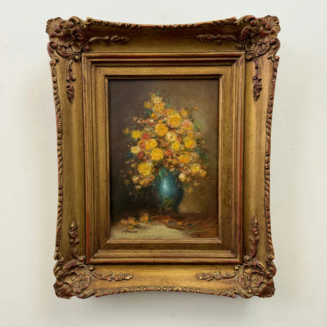 Handcrafted Floral Still Life Oil Painting "Blue Vase" Refined Artwork Holland Art Shop