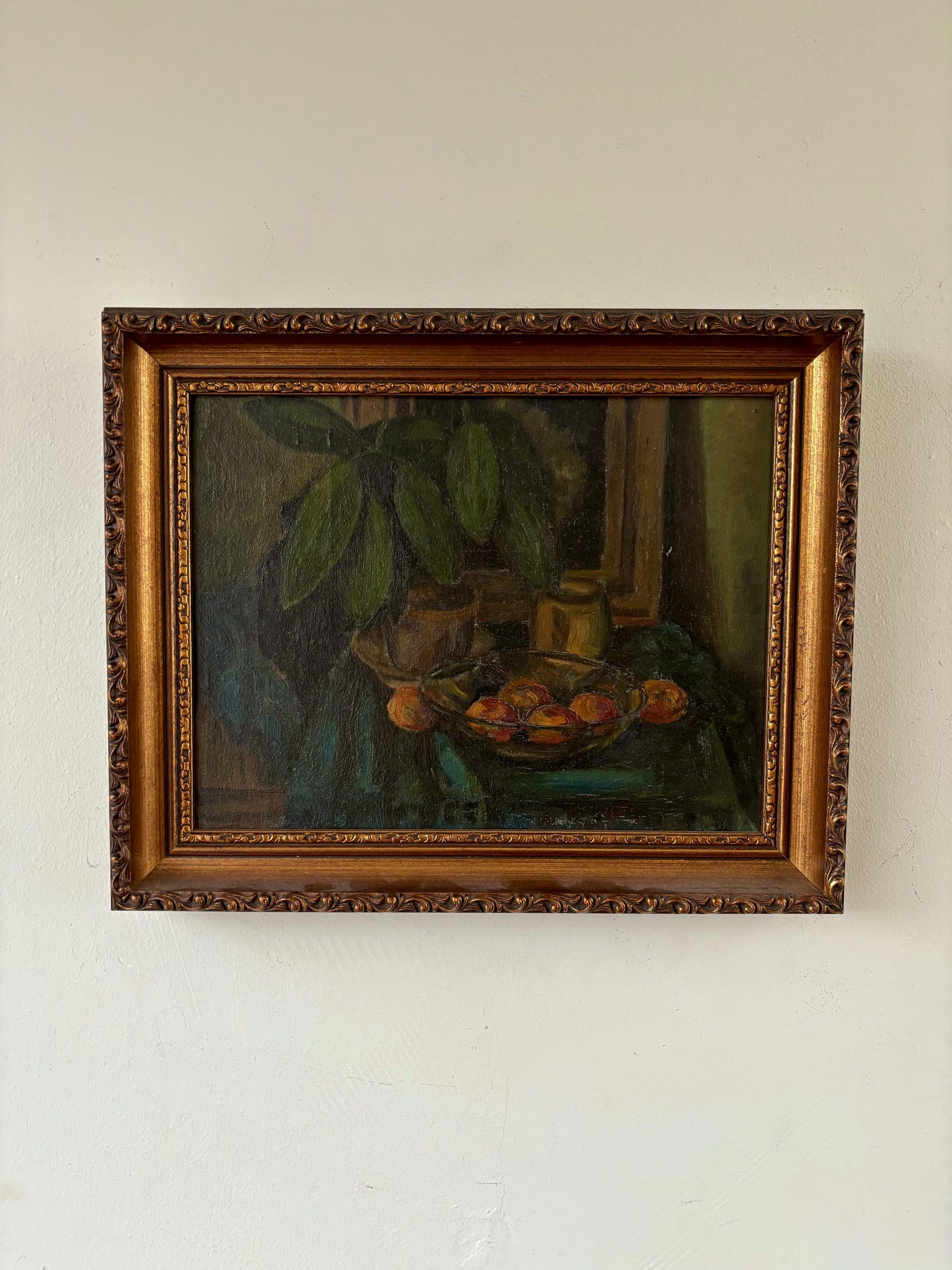 Striking Oil Painting Still Life "Fruit Bowl" Remarkable Small Art