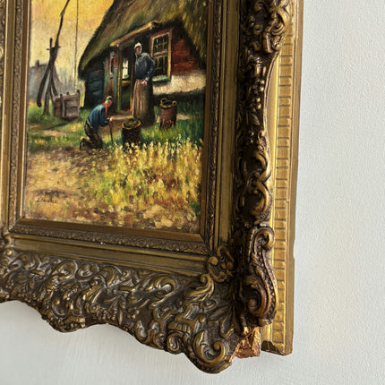 Timeless Farm Oil Painting "Thatched Cottage" Authentic Dutch Art Holland Art Shop