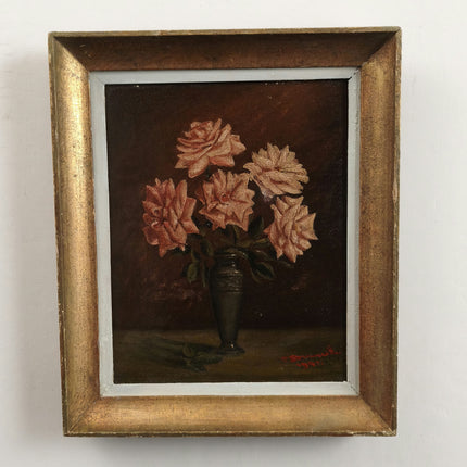 Timeless Floral Still Life Oil Painting "Flower Vase" Authentic Small Artwork Holland Art Shop