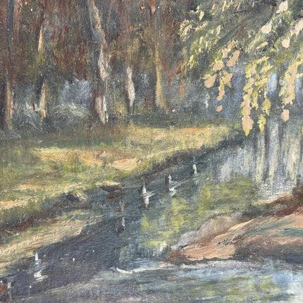 Authentic Landscape Oil Painting "Three Swans" Original Artwork Holland Art Shop