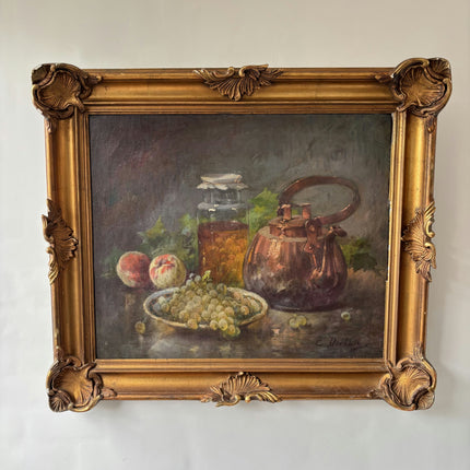 Timeless Still Life Oil Painting "Bowl Grapes" Handcrafted Artwork Holland Art Shop