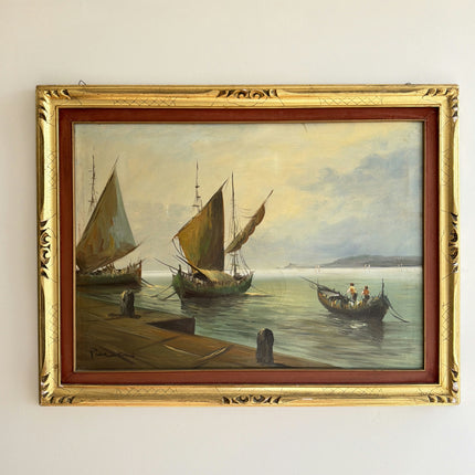Refined Seascape Oil Painting "Sailing Boat" Classic Large Artwork Holland Art Shop