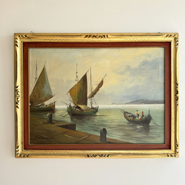 Refined Seascape Oil Painting "Sailing Boat" Classic Large Artwork Holland Art Shop