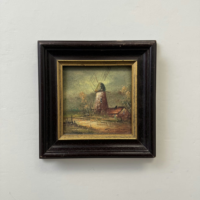 Authentic Landscape Oil Painting "Windmill Painting" Classic Small Art Holland Art Shop