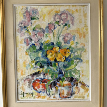 Authentic Flowery Still Life Oil Painting "Flower Bouquet" Rustic France Artwork Holland Art Shop