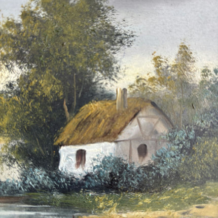 19th Century Antique Landscape Oil Painting "Gilded Frame" French Artwork Holland Art Shop