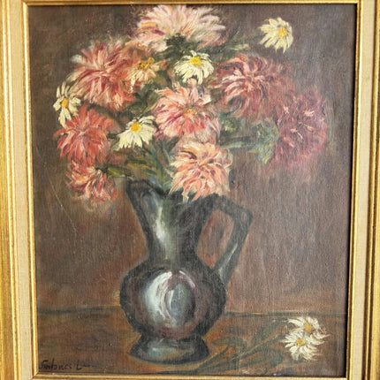 Traditional Floral Still Life Oil Painting "Flowered Vase" Handcrafted Art Holland Art Shop