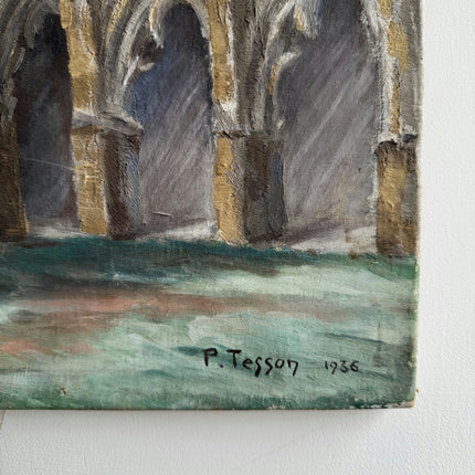 Classic Cityscape Oil Painting "Gothic Facade" Handcrafted Artwork Holland Art Shop