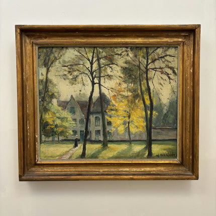 Elegant Landscape Oil Painting "Yellow Tree" Original Art Holland Art Shop
