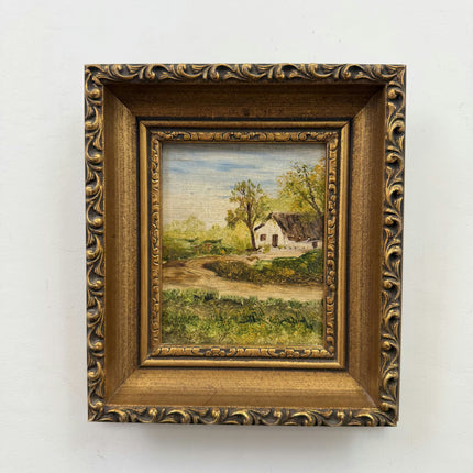 Original Landscape Oil Painting "Gilded Frame" Detailed Small Artwork Holland Art Shop