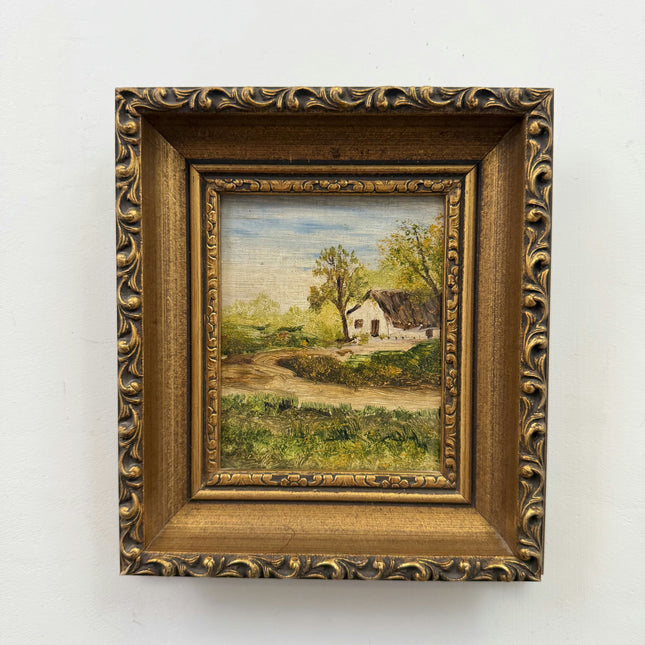 Original Landscape Oil Painting "Gilded Frame" Detailed Small Artwork Holland Art Shop