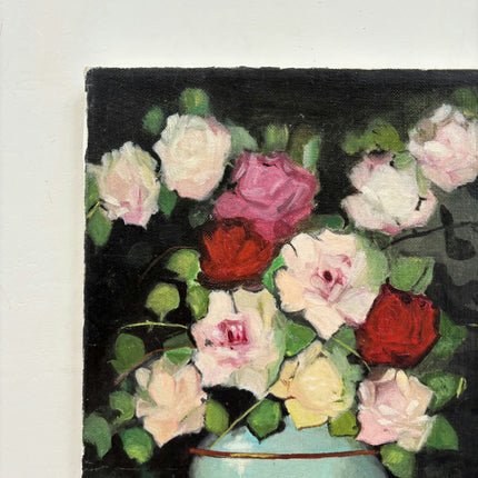 Authentic Floral Still Life Oil Painting "Blue Vase" Classic Small Art Holland Art Shop