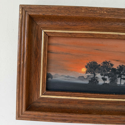Figurative Oil Painting Landscape "Sunset Horizon" Wonderful Small Art Holland Art Shop