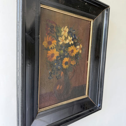 19th Century Antique Flowery Still Life Oil Painting "Flower Vase" Artwork Holland Art Shop