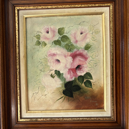 Refined Floral Still Life Oil Painting "Pink Roses" Original Small Artwork Holland Art Shop