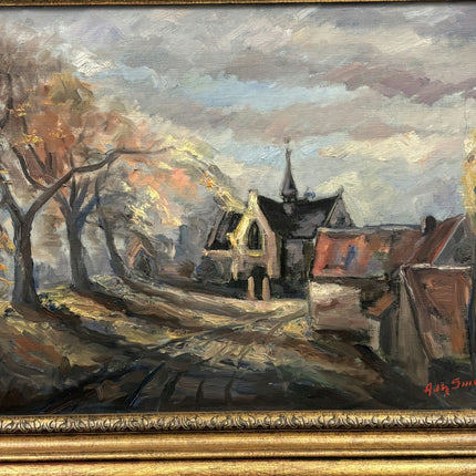 Timeless Scenery Oil Painting "Village Church" Rustic Large Artwork Holland Art Shop