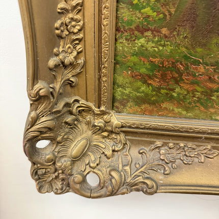 Detailed Landscape Oil Painting "Gilded Frame" Elegant Large Art Holland Art Shop