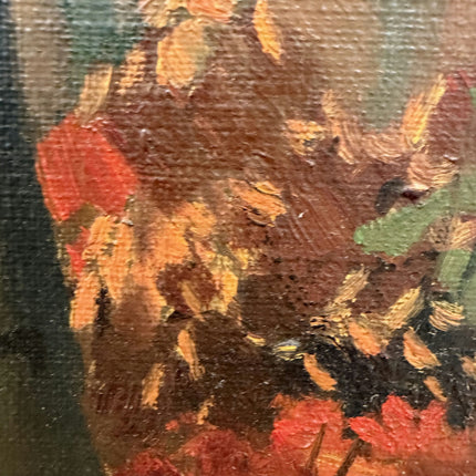 Refined Landscape Oil Painting "Red Flowers" Vintage Art Holland Art Shop
