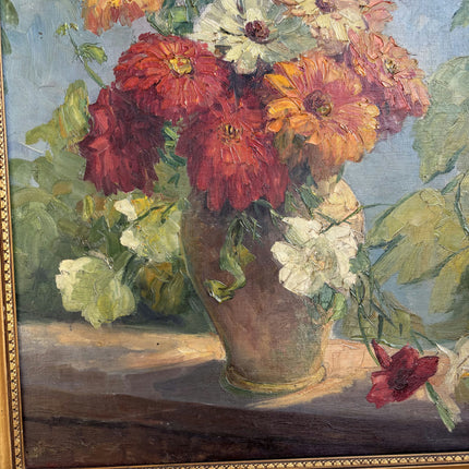 Elegant Floral Still Life Oil Painting "Flower Vase" Vintage French  Art Holland Art Shop