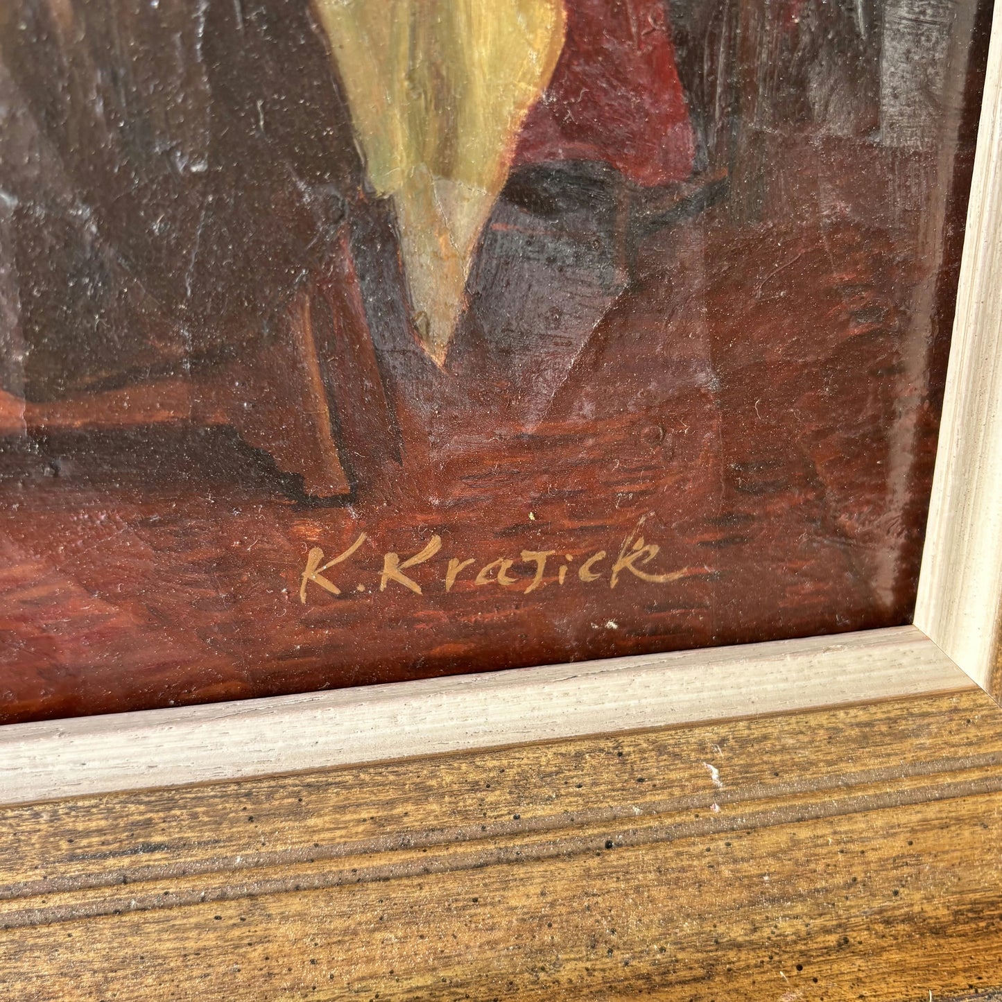 Marvelous Oil Painting Figurative "Dining Conversation" Men French Art