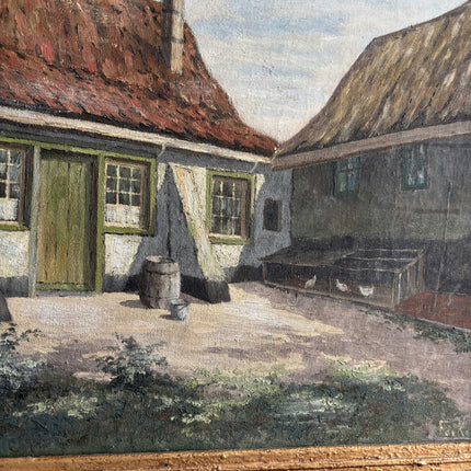 Detailed Farm Oil Painting "Thatched Cottage" Timeless Art Holland Art Shop