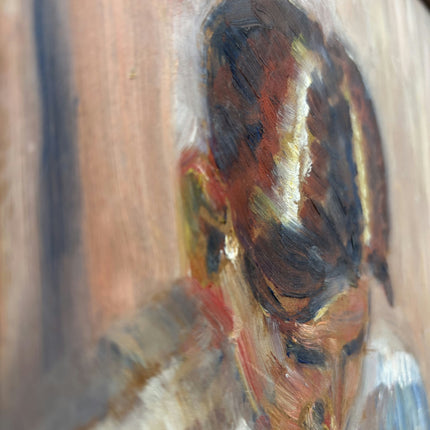 Authentic 1996 Oil Painting "Seated Man" Handcrafted Artwork Holland Art Shop