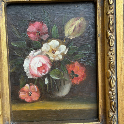 Traditional Floral Still Life Oil Painting "Gilded Frame" Rustic Small Art Holland Art Shop