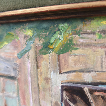 Original Cityscape Oil Painting "Wooden Door" Authentic Artwork Holland Art Shop