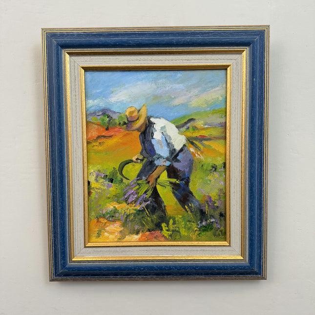 Vintage Figurative Oil Painting "Sunflower Petal" Original Small Artwork Holland Art Shop