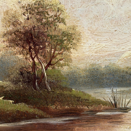 Elegant Landscape Oil Painting "Ornate Frame" Classic Small Artwork Holland Art Shop