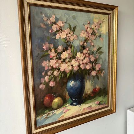 Handcrafted Floral Still Life Oil Painting "Blue Vase" Classic Artwork Holland Art Shop