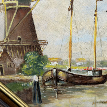 Traditional Still Life Oil Painting "Dutch Windmill" Timeless Small Art Holland Art Shop