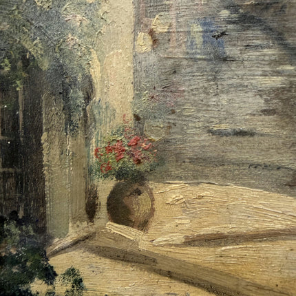 Refined Cityscape Oil Painting "Stone Archway" Traditional Small Artwork Holland Art Shop